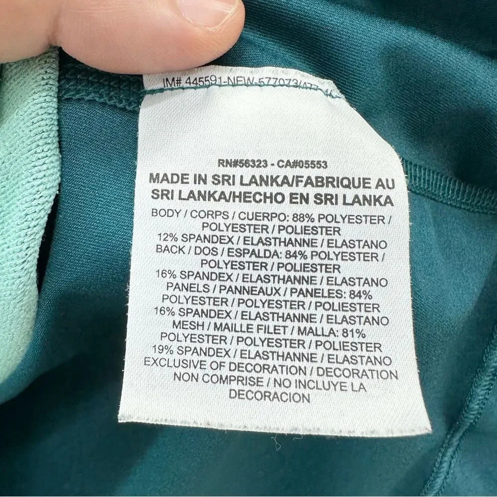 Nike Pro 1/4 zip long sleeve deep turquoise athletic running shirt women's large